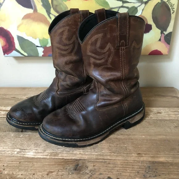Rocky Mens Pull on Roper CH Bridle Round Toe Cowboy Western Boots Size 10 M 2218313_ALT2 main image 4